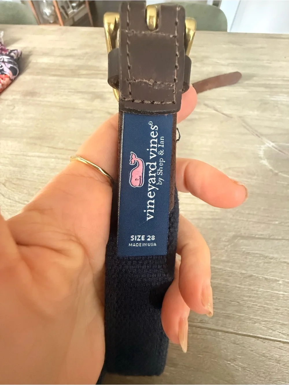 Vineyard Vines Boy’s Belt Football Field Goal Genuine Leather size 28